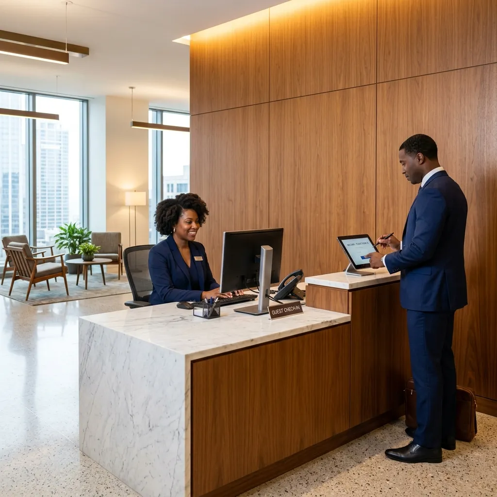 Entrifi Reception Desk Visitor Kiosk